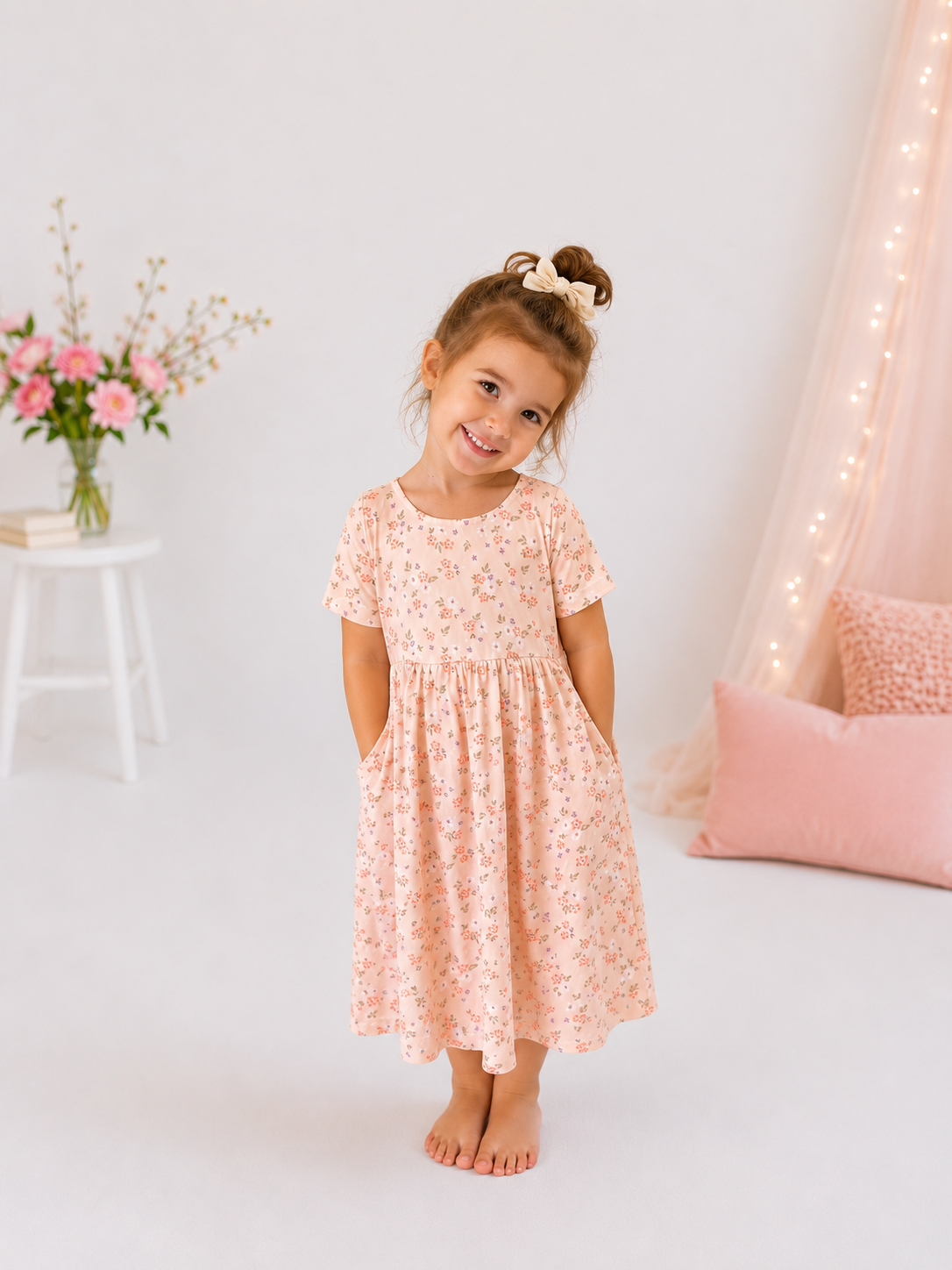 Peaches & Cream Cotton Girl Dress