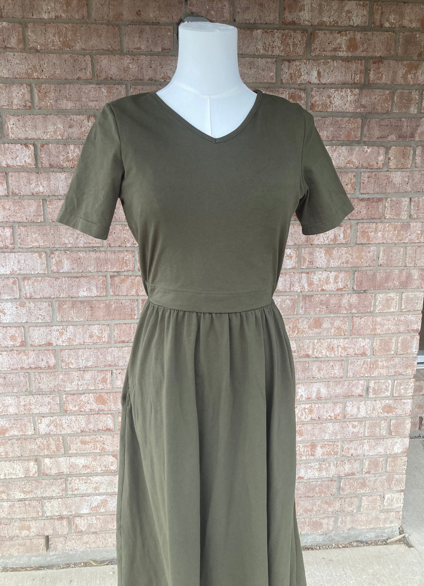 Solid Green Nursing Dress - In Stock