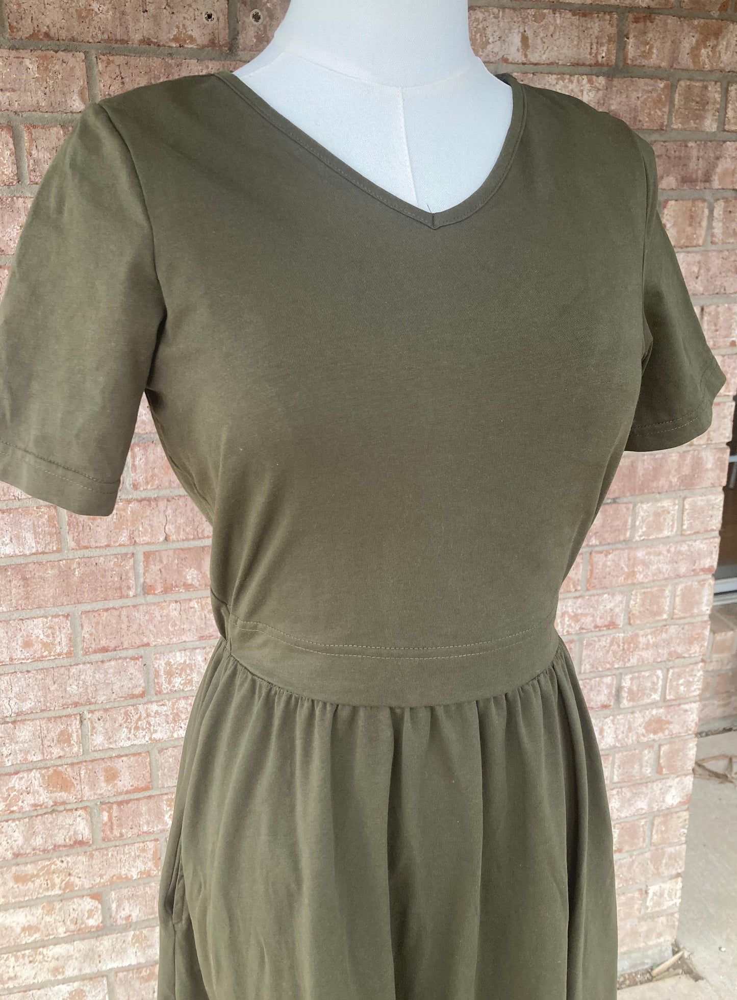 Solid Green Nursing Dress - In Stock