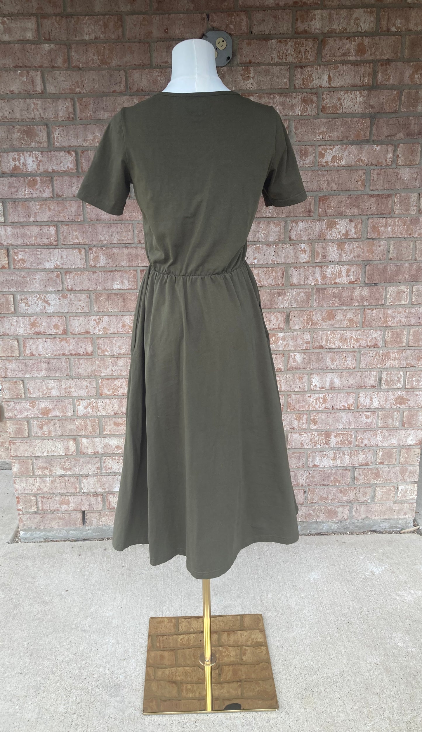 Solid Green Nursing Dress - In Stock