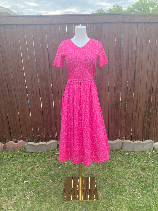 Pink Leaves Dress - PREORDER