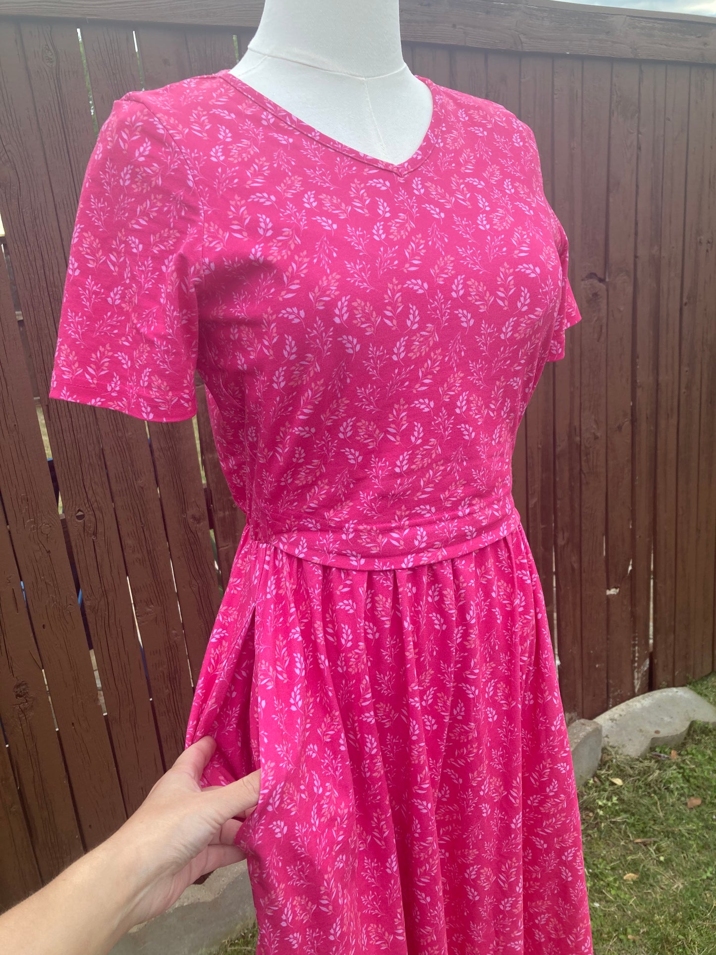 Pink Leaves Dress - PREORDER